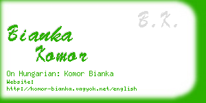 bianka komor business card